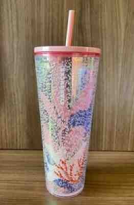 Starbucks Pink Under the Sea Bubbles Coral Reef 24 oz Tumbler Cold Cup New - Sold on eBay Aug 01, 2021 for $16.00