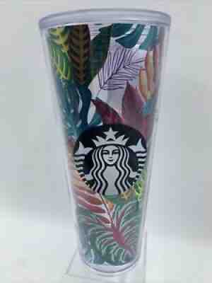 2017 Starbucks Tumbler Bugs Metallic Tropical Leaves Cold Cup NO LID OR STRAW - Sold on eBay Jun 25, 2021 for $56.03