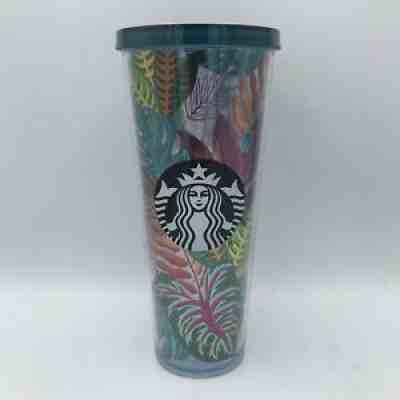 Rare STARBUCKS Metallic Tropical Leaves Aloha Tumbler Cold Cup Venti 24 fl oz - Sold on eBay Jun 16, 2021 for $44.95