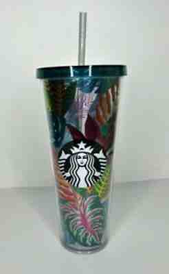 2017 Starbucks Metallic Aloha Cold Cup 24 oz Tumbler Tropical Palm Leaves Rare - Sold on eBay Jul 16, 2021 for $77.99