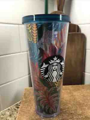 STARBUCKS Metallic Tropical Leaves Aloha Tumbler Cold Cup Venti 24 oz - Sold on eBay Jul 18, 2021 for $99.00