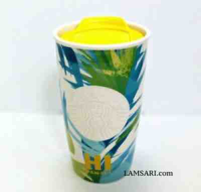 Starbucks Hawaii Tropical Leaves Ceramic Tumbler 12 oz - Sold on eBay Sep 06, 2021 for $44.95