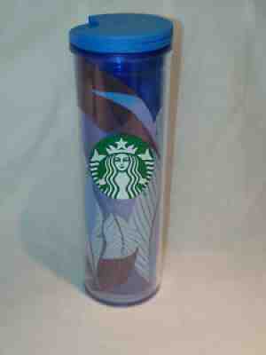 Starbucks 2018 Acrylic Tumbler Double Wall Blue Tropical Leaves 16oz New Rare - Sold on eBay Jul 05, 2021 for $15.00