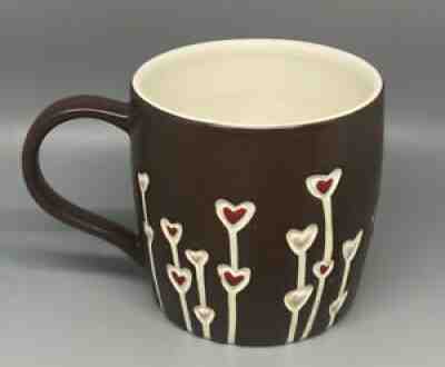 Starbucks Coffee Hand Painted Latte Hearts Flowers Brown Mug Cup 00s 2009 - Sold on eBay Aug 11, 2021 for $12.00