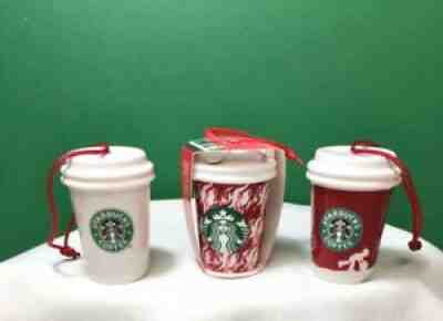 STARBUCKS ORNAMENTS Set of 3 Ceramic MINI TO-GO CUPS 2006 & 2018 NEW Free Ship - Sold on eBay Jul 07, 2021 for $22.50