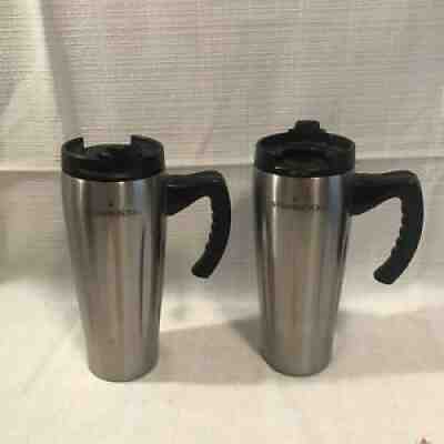 STARBUCKS BARISTA Coffee Travel Mug Cup 16oz Stainless Steel Lot of 2 Mugs - Sold on eBay Jul 30, 2021 for $24.99