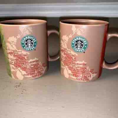 Set Of 2 2006 Starbucks Coffee Mug Cup Coffee - Land Origin Africa Map - Sold on eBay Aug 20, 2021 for $8.00