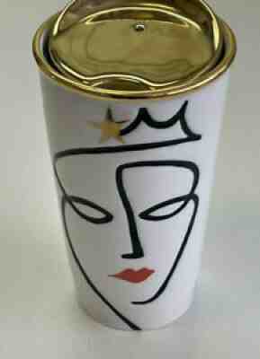 Starbucks 2006 Siren Anniversary Woman Face Lips Ceramic Travel Tumbler Mug 10oz - Sold on eBay Aug 08, 2021 for $9.99
