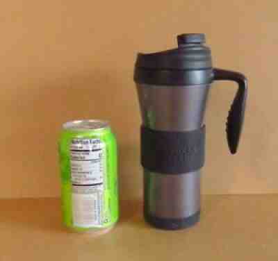 Starbucks 2006 Gun Metal Gray Stainless Tumbler Mug w/ Lid Handle & Hand Grip - Sold on eBay Jun 16, 2021 for $14.99