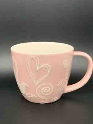 Starbucks 2006 Pink w/ Embossed White Heart and Lilies 12oz Mug Cup - Sold on eBay Sep 01, 2021 for $13.50