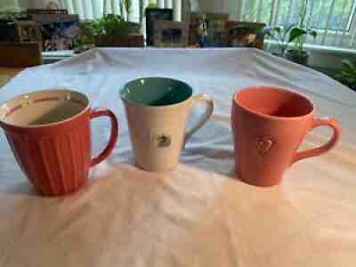LOT OF 3 Starbucks Coffee Mugs ~ 2006 Pink Ribbed, Pink Heart, & French Press - Sold on eBay Sep 07, 2021 for $10.99