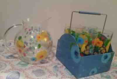 STARBUCKSâ?¢ 2006 SET of Spring Flowers ACRYLIC PITCHER & 4 Matching GLASSES CUPS - Sold on eBay Jun 22, 2021 for $33.00