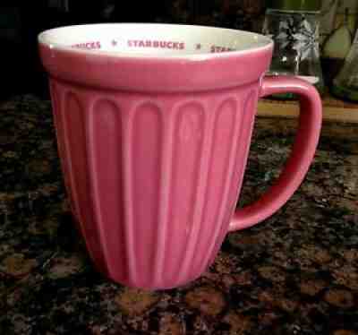 STARBUCKS 2006 Pink Rose Ribbed 16 Oz Coffee Tea Mug Cup LikeNew - Sold on eBay Aug 23, 2021 for $7.95