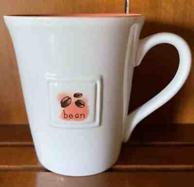 2006 Bean Starbucks Coffee Cup Mug Embossed Ecru / White w Peach Glaze - Sold on eBay Jul 19, 2021 for $14.99