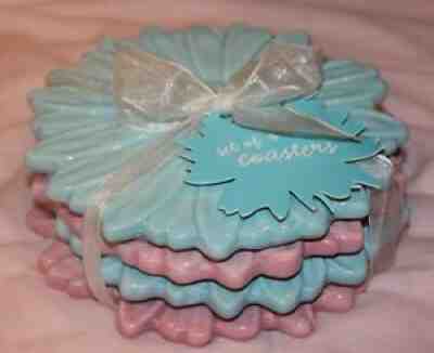 Starbucks Coffee Coasters Set of 4 - Daisy Flowers - Pink & Blue Ceramic 2006 - Sold on eBay Sep 03, 2021 for $24.99