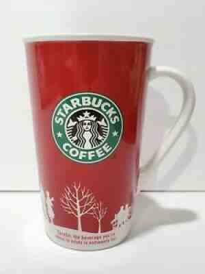 Starbucks 2006 Christmas Winter Holiday Red White Tall Coffee Mug Cup 16 oz - Sold on eBay Jul 08, 2021 for $23.64