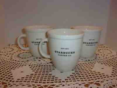 Starbucks Coffee Cup 2007 Barista Abbey White 18oz Black Graphics Est 1971 (3) - Sold on eBay Sep 11, 2021 for $35.00