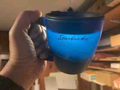 Starbucks Coffee 2001 Barista Blue 12 oz Translucent Plastic Travel Mug Cup Lid - Sold on eBay Aug 03, 2021 for $9.99