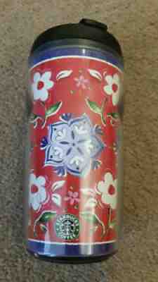 Starbucks Barista Floral Travel Mug Flowers Tumbler 8 oz Red Blue 2001 - Sold on eBay Jul 05, 2021 for $5.25