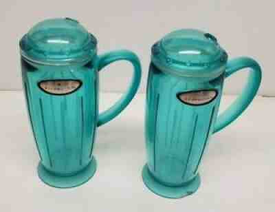 Starbucks Barista Teal Rocket Tumbler w/Dome Lid, Handle 16oz Set of 2 - Sold on eBay Aug 13, 2021 for $16.99