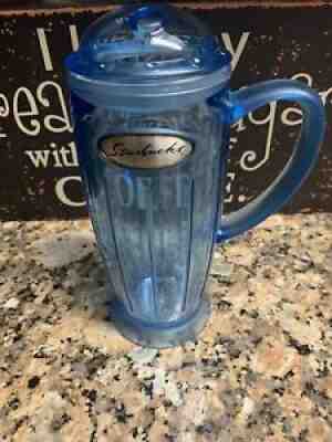 Collectible 2001 STARBUCKS BARISTA COFFEE Large 16 oz. Blue Cup / Mug w/Lid - Sold on eBay Aug 09, 2021 for $20.00