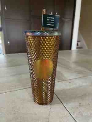 Starbucks 50th Anniversary LIMITED EDITION Gold Tumbler 24 Oz NEW - Sold on eBay Aug 25, 2021 for $19.99