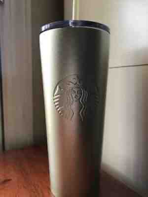 Starbucks Metallic Champagne Gold Frosted Stainless Steel Tumbler 16oz GRANDE - Sold on eBay Jun 17, 2021 for $29.00
