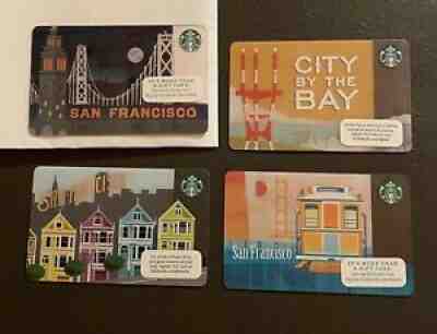 Starbucks Card Lot Of 4 San Francisco Painted Ladies Golden Gate Bridge NEW - Sold on eBay Sep 13, 2021 for $8.50