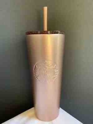 Starbucks 2018 Holiday 24oz Metallic Rose Gold Tumbler With Sparkling Lid NEW - Sold on eBay Sep 05, 2021 for $59.99