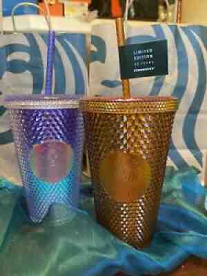 Starbucks Mermaid Ombre Studded & Limited Edition Cold Cup Grande 16oz Set Of 2 - Sold on eBay Aug 27, 2021 for $62.00