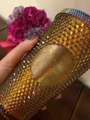 Starbucks 50th Anniversary 2021 Gold Studded Tumbler Cup 16 Oz LIMITED EDITION - Sold on eBay Sep 12, 2021 for $25.00