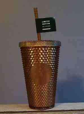 Starbucks Studded Tumbler Honey Comb Gold 50th Anniversary 16oz Limited 2021 New - Sold on eBay Aug 23, 2021 for $17.00