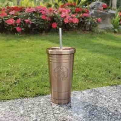 Starbucks Steel Cold Cup Tumbler With Straw & Lid 17 oz Silver - Sold on eBay Jul 07, 2021 for $14.50