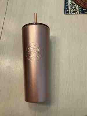 Starbucks 2018 Rose Gold Glitter Stainless Steel Venti Cold Cup 24 Oz Tumbler - Sold on eBay Aug 16, 2021 for $75.00