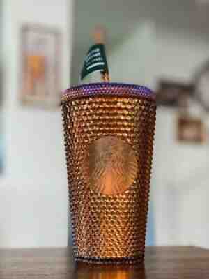 Starbucks 2021 50 Yr Anniversary Copper Honeycomb Studded 16oz NEW - Sold on eBay Aug 24, 2021 for $15.10