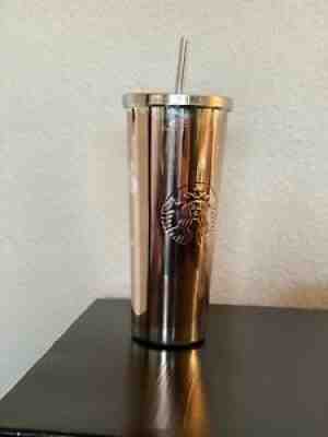 Starbucks Rose Gold Pink stainless Steel Venti 24 oz holiday Tumbler 2017 - Sold on eBay Sep 07, 2021 for $15.00