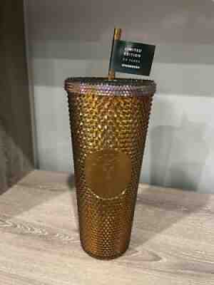 NEW Starbucks Spring 2021 Gold Anniversary Straw Tumbler Limited Edition 24 Oz - Sold on eBay Jul 15, 2021 for $33.00
