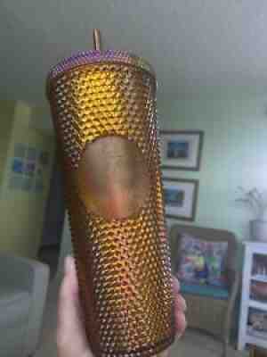 Starbucks 2021 50 YEAR Anniversary Golden Copper STUDDED Venti Tumbler Cup 24oz - Sold on eBay Jul 12, 2021 for $26.00
