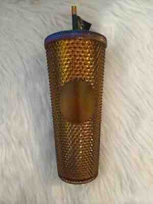 Starbucks 2021 50 YEAR Anniversary Golden Copper STUDDED Venti Tumbler Cup 24oz - Sold on eBay Jul 25, 2021 for $26.00