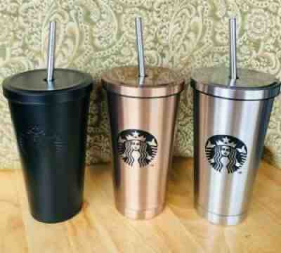 Starbucks Stainless Steel Insulated 16oz Tumbler, Gold silver Black coffee cup - Sold on eBay Sep 01, 2021 for $26.99