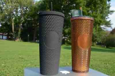Starbucks Studded Tumblers Set of 2 Ventis! 24oz! Gold/Honeycomb and Matte BlkÂ  - Sold on eBay Jul 28, 2021 for $51.00