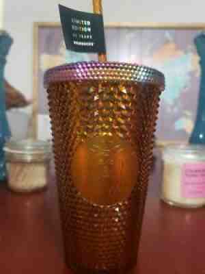 Starbucks 50th Anniversary Gold Studded grande Cold Cup Tumbler Limited Edition - Sold on eBay Aug 31, 2021 for $18.00