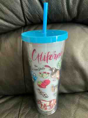 NEW Starbucks California The Golden State Venti 24 oz Cold Cup Tumbler Blue