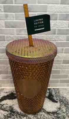 Starbucks 50th Anniversary LIMITED EDITION Honeycomb Gold Studded Tumbler 16oz - Sold on eBay Sep 13, 2021 for $15.50