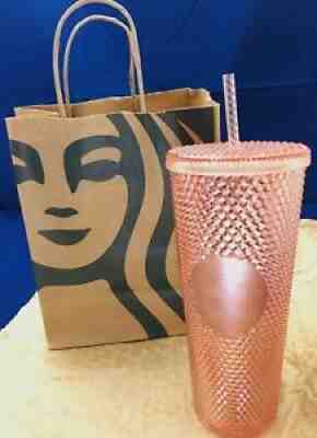 Starbucks Rose Gold Studded Cold Cup Tumbler Venti 24 oz Spike, LR, 2019 - Sold on eBay Jul 13, 2021 for $165.00