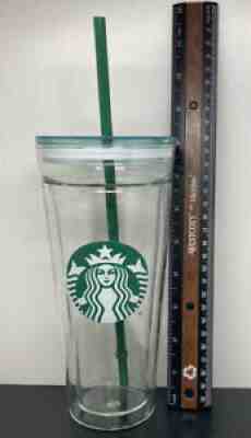 Starbucks Venti Clear Glass Double Wall Cold Iced Cup Tumbler 20 oz With Straw - Sold on eBay Jul 18, 2021 for $52.00