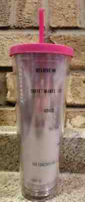 STARBUCKS Pink Cold Cup Personalize Tumbler With Stickers Straw 24 Oz (C4) - Sold on eBay Sep 13, 2021 for $35.00