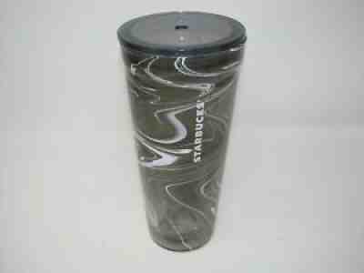 STARBUCKS GLASS BLACK MARBLE COLD CUP 20 Oz VENTI 2017 TUMBLER RARE *No Straw* - Sold on eBay Jul 17, 2021 for $89.99