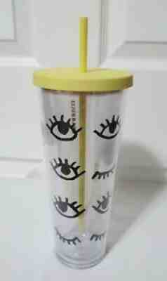 2017 Starbucks 24 Oz. Acrylic Venti Cold Cup Tumbler Clear Eyes Winking Straw - Sold on eBay Sep 05, 2021 for $89.99