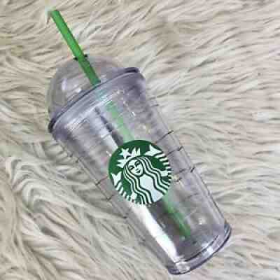 starbucks clear Plastic Green straw Rounded dome Bubble Lid cup 16 Ounce Tumbler - Sold on eBay Jul 20, 2021 for $24.99